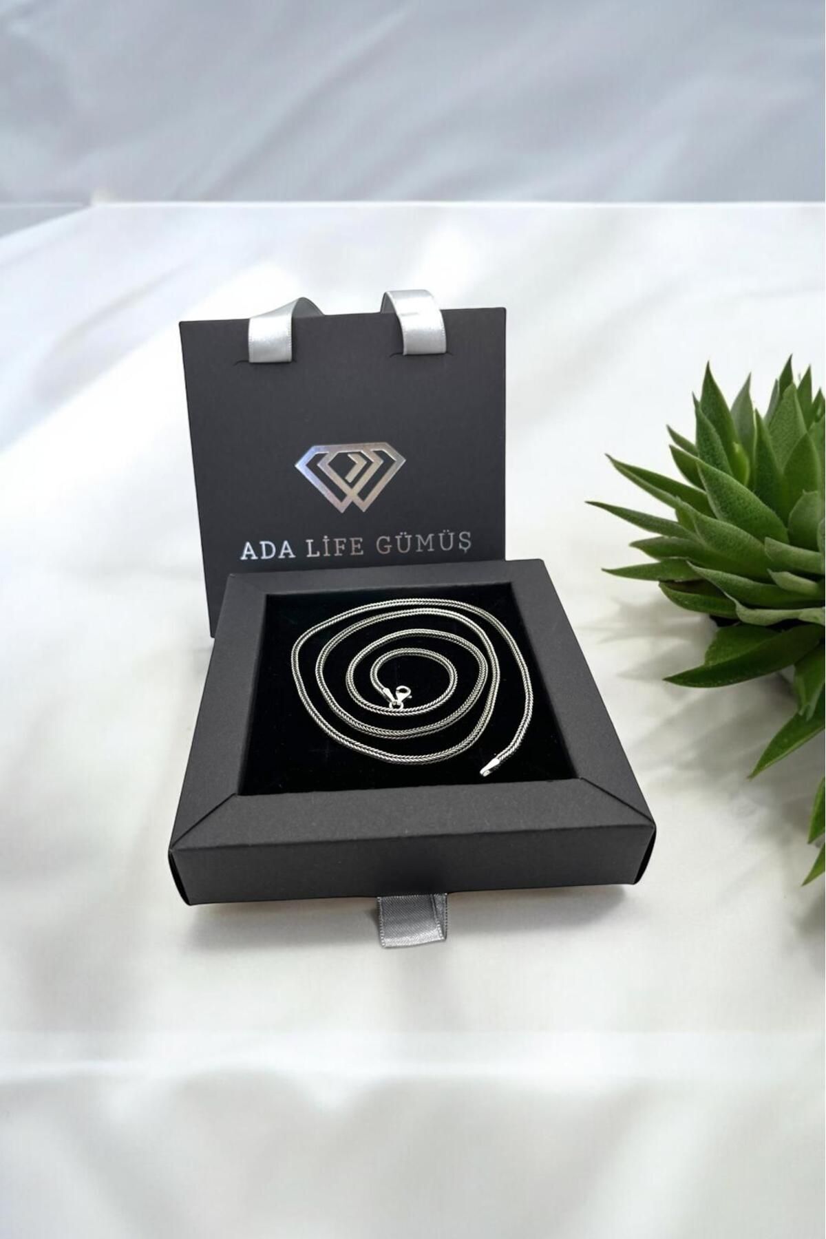 925 Ayar Gümüş 2,5-3 Mm Tilki Kuyruğu Erkek Kolye (ÖZEL KUTULU) - 2