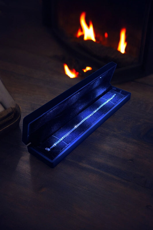 925 Ayar Gümüş 3mm Gurmet Erkek Bileklik (IŞIKLI KUTULU)