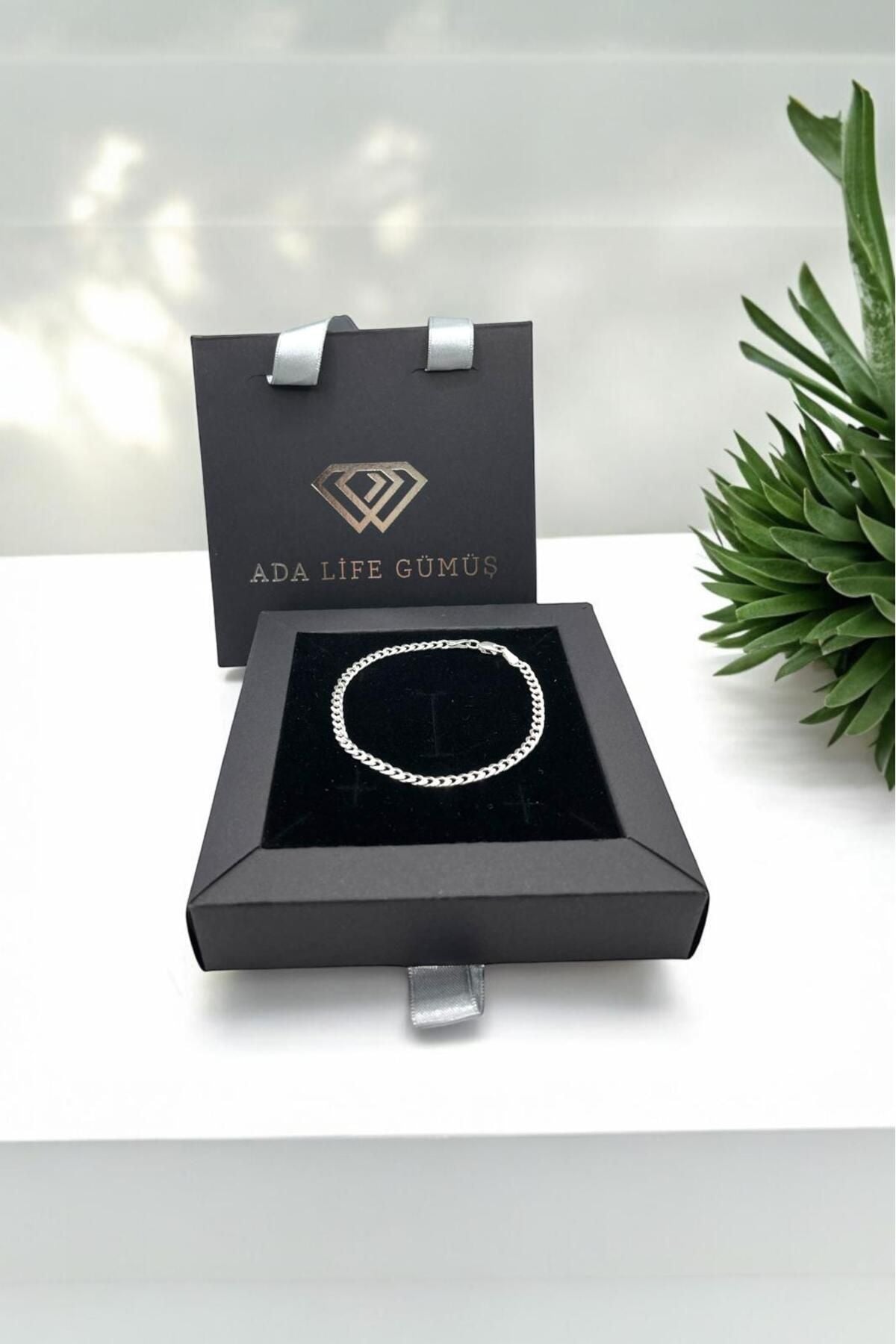 925 Ayar Gümüş 4 mm Gurmet Erkek Bileklik (ÖZEL KUTULU) - 4