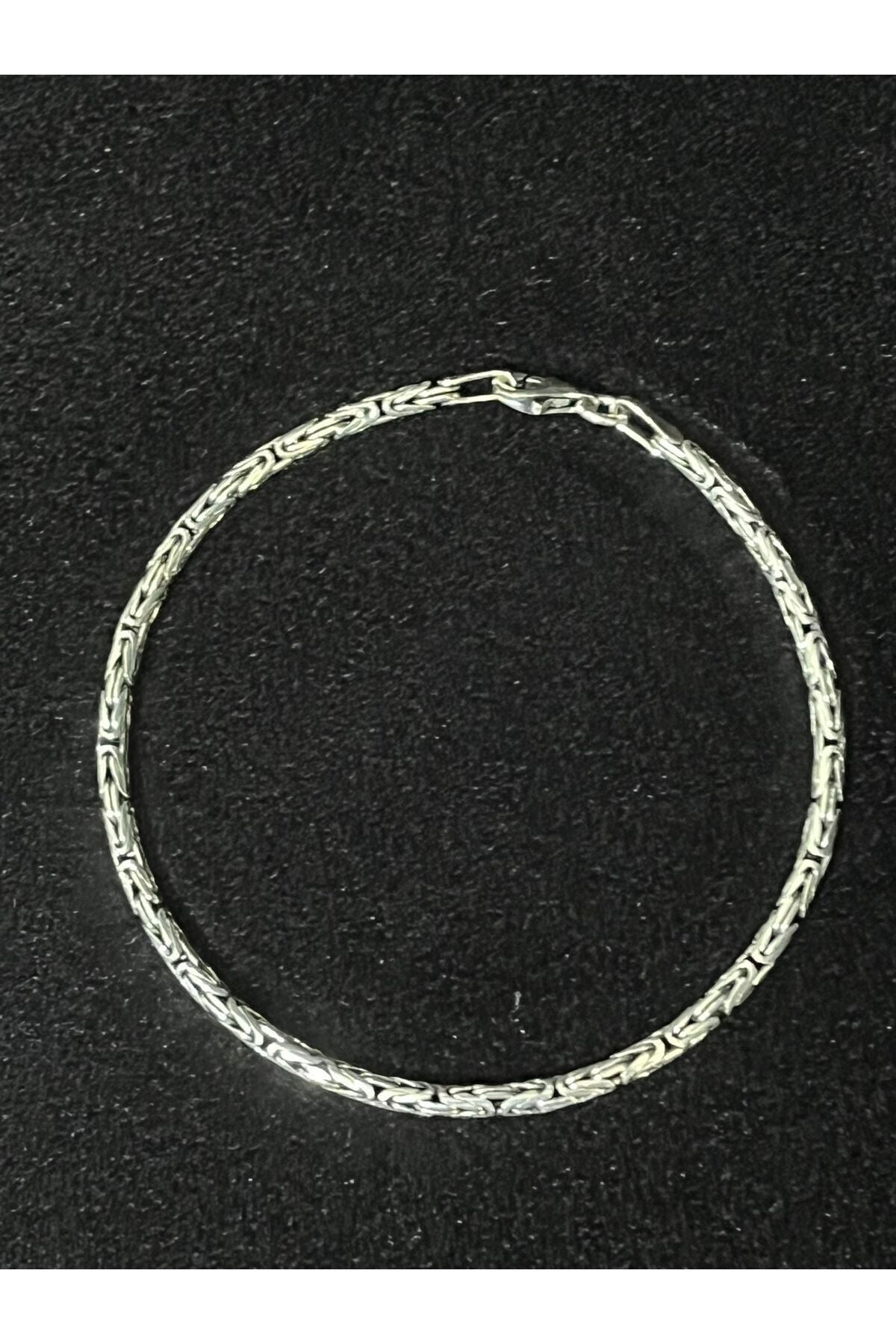 925 Ayar Gümüş 2,5 Mm Kral Zinciri Erkek Bileklik (ÖZEL KUTULU) - 3