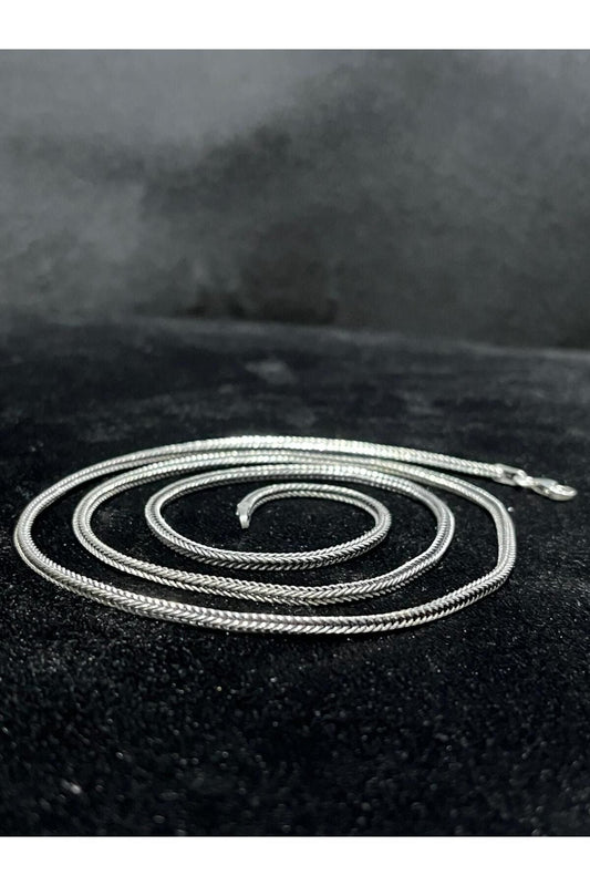 925 Ayar Gümüş 2,5-3 Mm Tilki Kuyruğu Erkek Kolye (ÖZEL KUTULU)