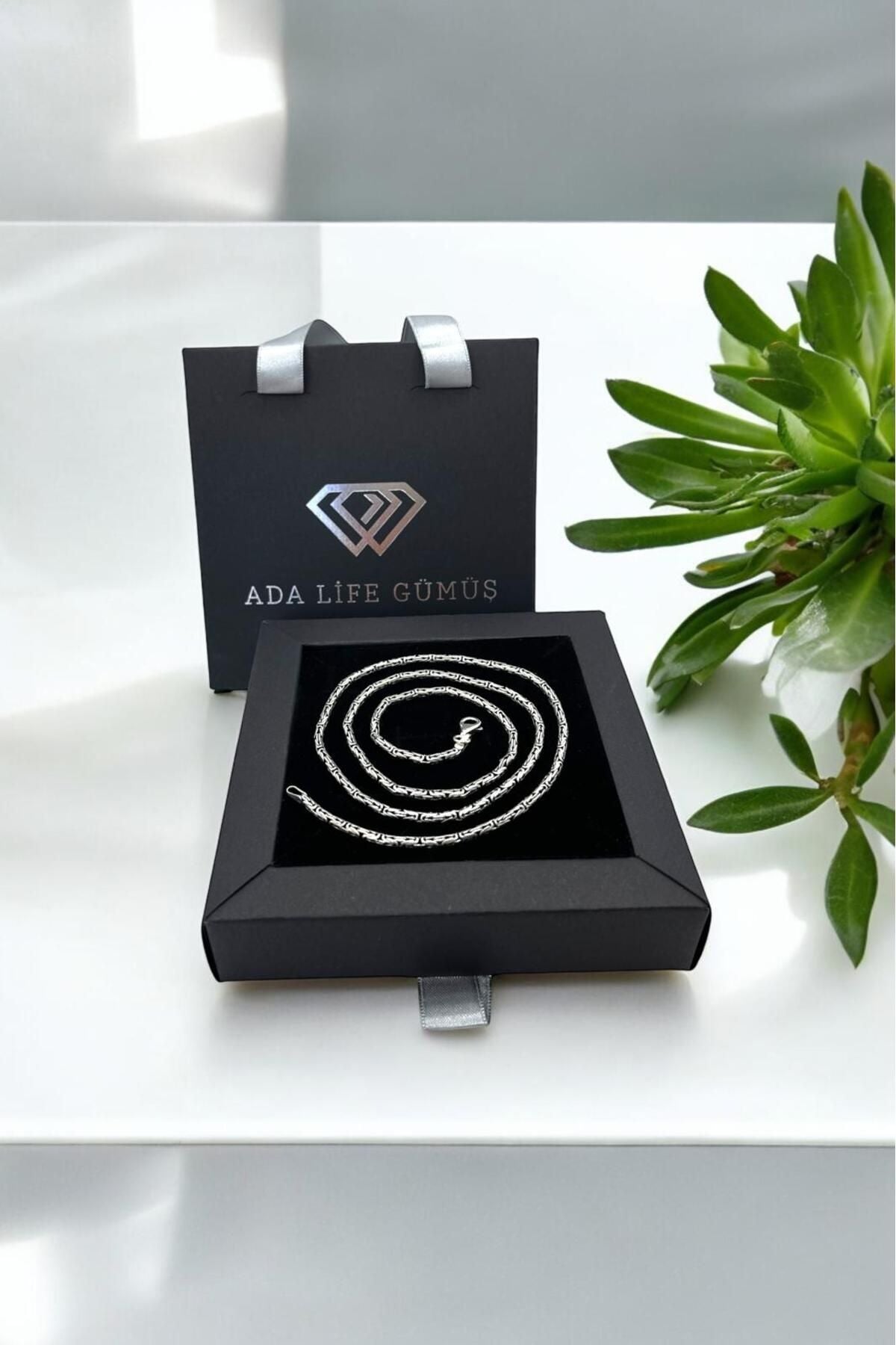 925 Ayar Gümüş 2,5 Mm Erkek Kral Zinciri Kolye (ÖZEL KUTULU) - 2