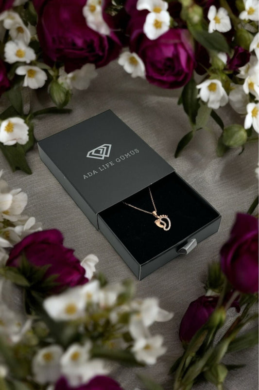 925 Ayar Gümüş Anne Bebek Rose Kadın Gümüş Kolye
