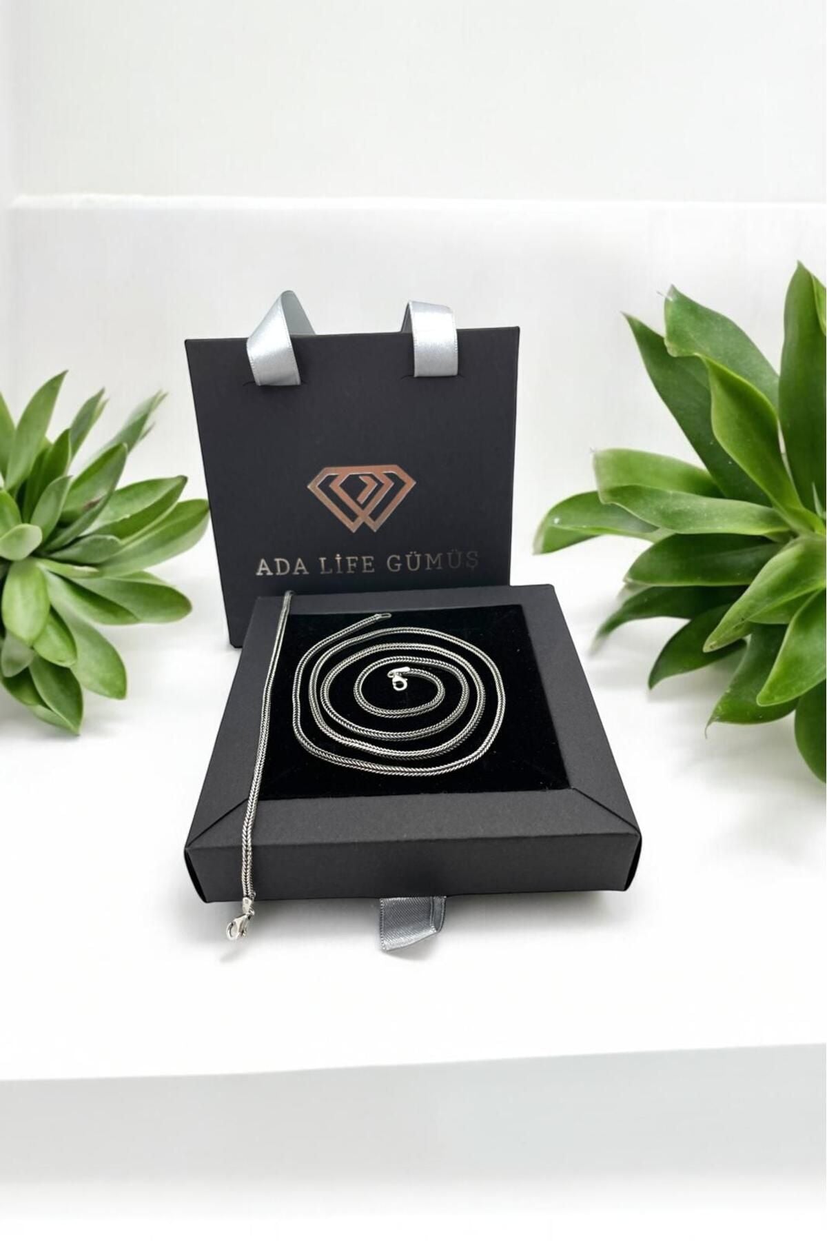 925 Ayar Gümüş 2 Li Set 2,5-3 Mm Tilki Kuyruğu Erkek Kolye Bileklik (ÖZEL KUTULU) - 2