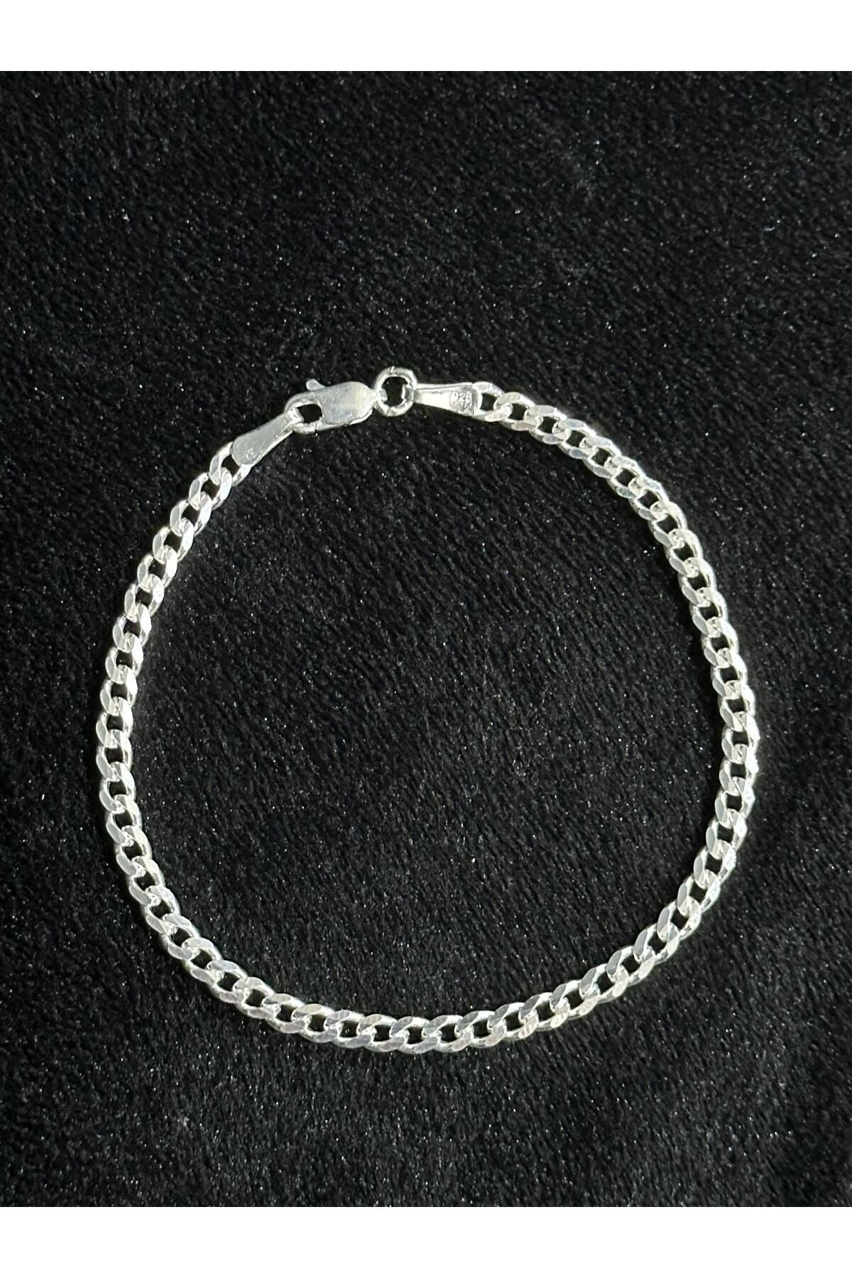 925 Ayar Gümüş 4 mm Gurmet Erkek Bileklik (ÖZEL KUTULU) - 5