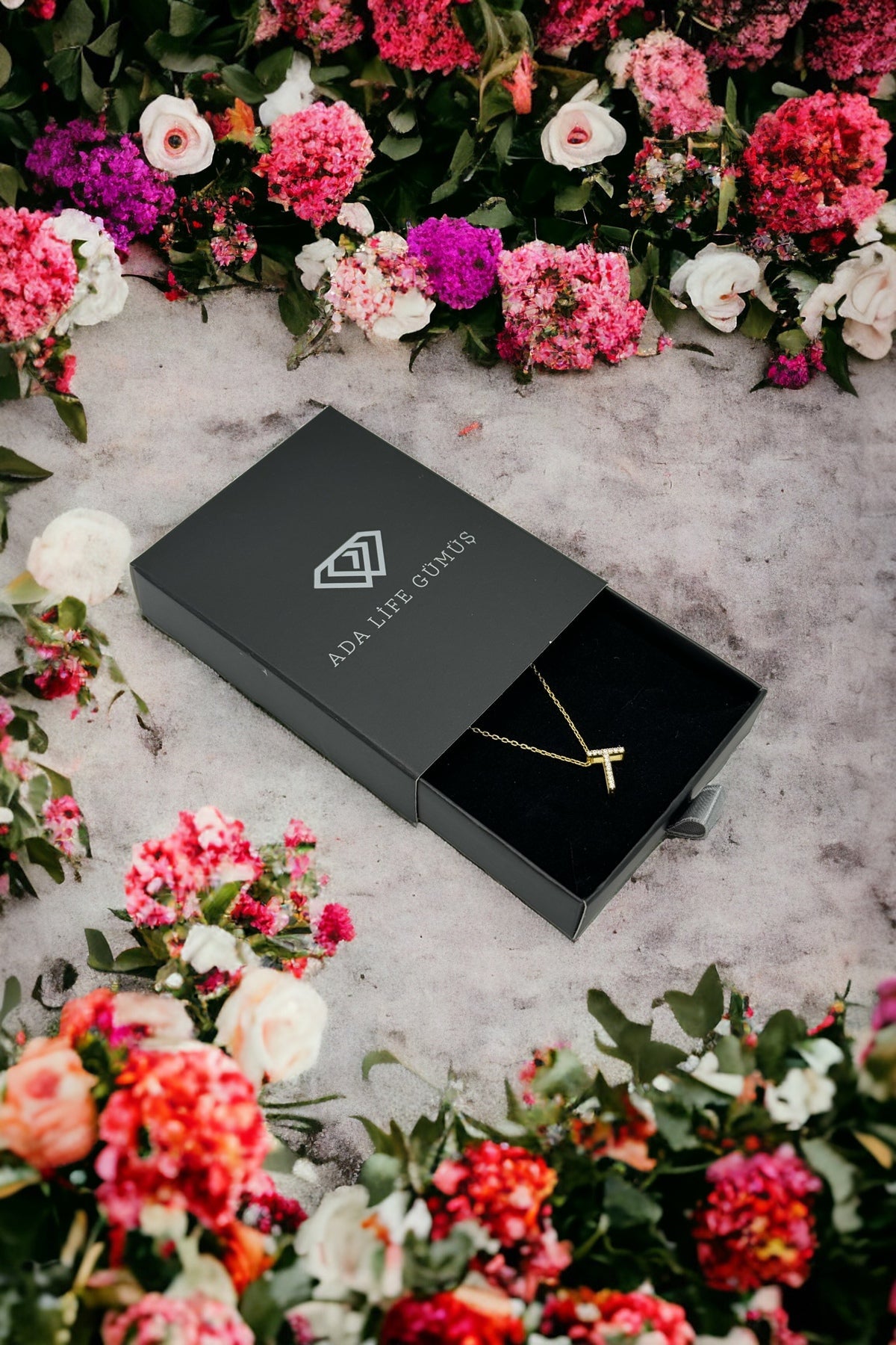 925 Ayar Gümüş Harf  Kadın Kolye - 2