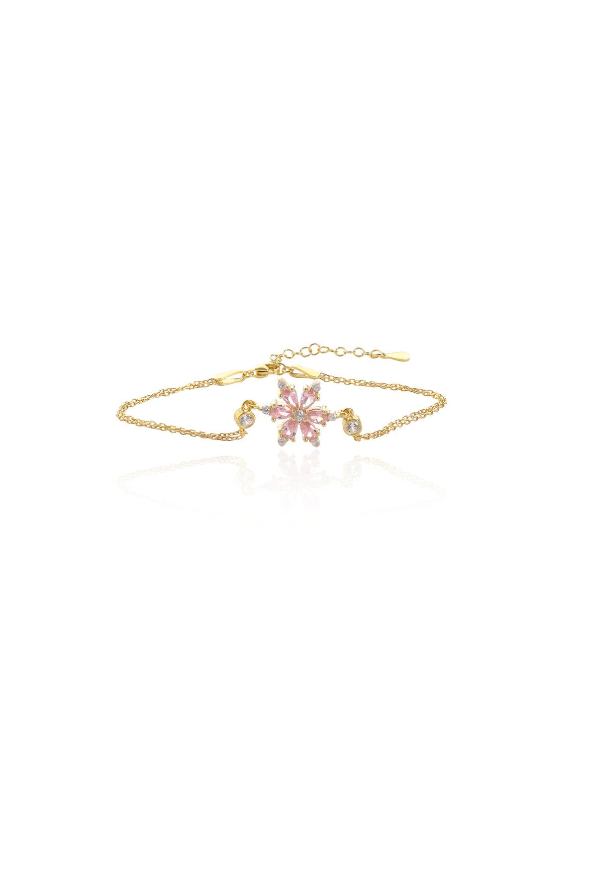 (ÇANTALI KUTULU) 925 Ayar Gümüş Lotus Çiçeği Kadın Bileklik - 2