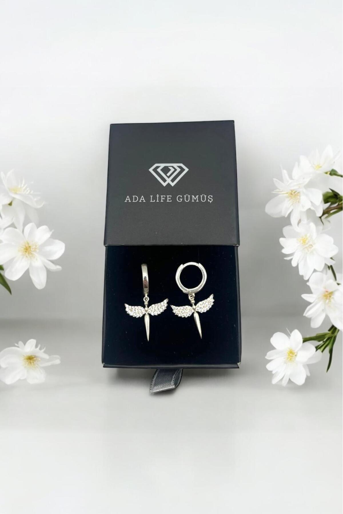 925 Ayar Gümüş Zirkon Taşlı Mikail Kılıçı Halka Küpe - 4