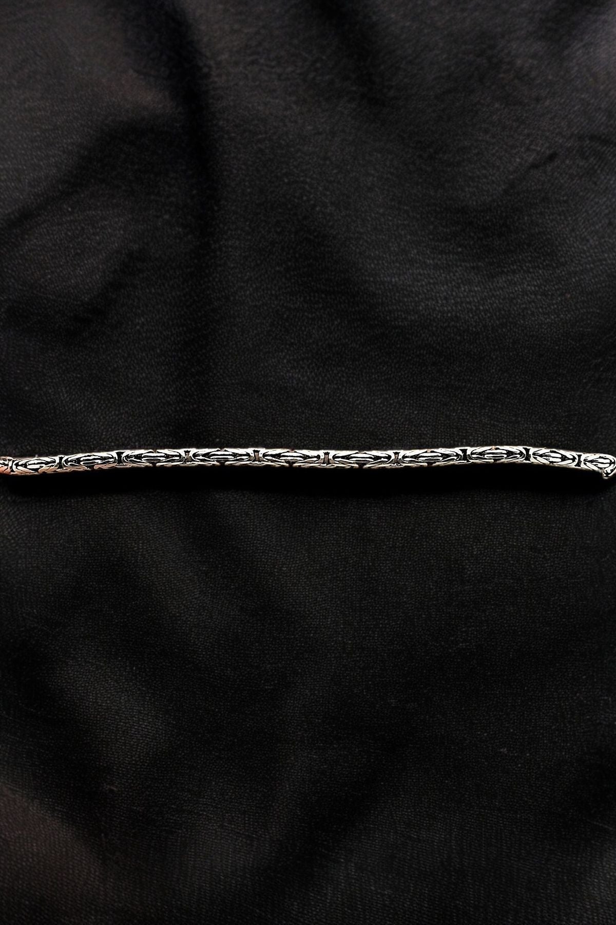 925 Ayar Gümüş 2,5 Mm Kral Zinciri Erkek Bileklik (ÖZEL KUTULU)